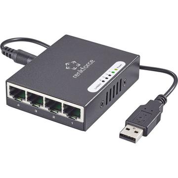 4 Port Gigabit Metall-Switch mini mit USB-Stromversorgung