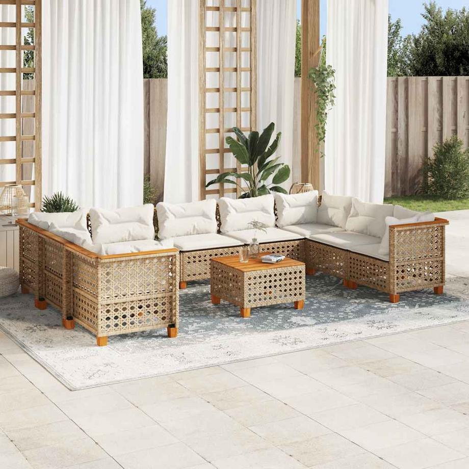 VidaXL set divano da giardino Polirattan  