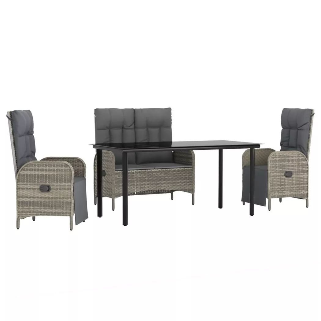 VidaXL - Garten-essgruppe poly-rattan, One Size, Grau