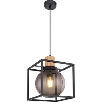 Lampe à suspension Hilko métal noir mat 1xE27 LED