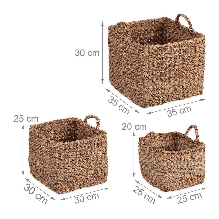 B2X panier de rangement en 3 parties en algues  