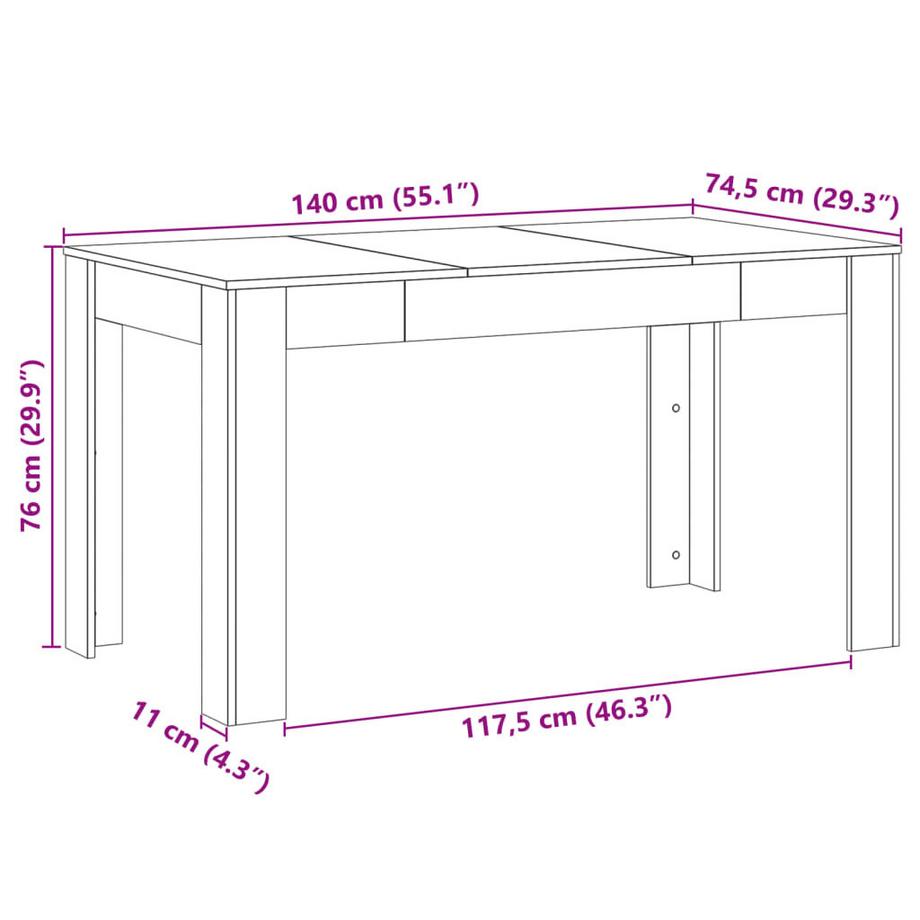 VidaXL Table à manger bois d'ingénierie  