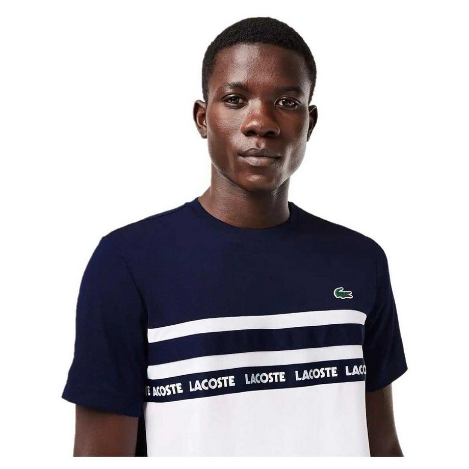 LACOSTE Piqué T-Shirt mit Farbblock Design  