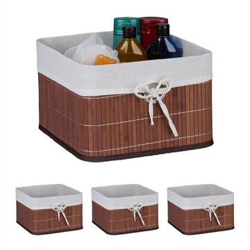 Ensemble de paniers de rangement en bambou