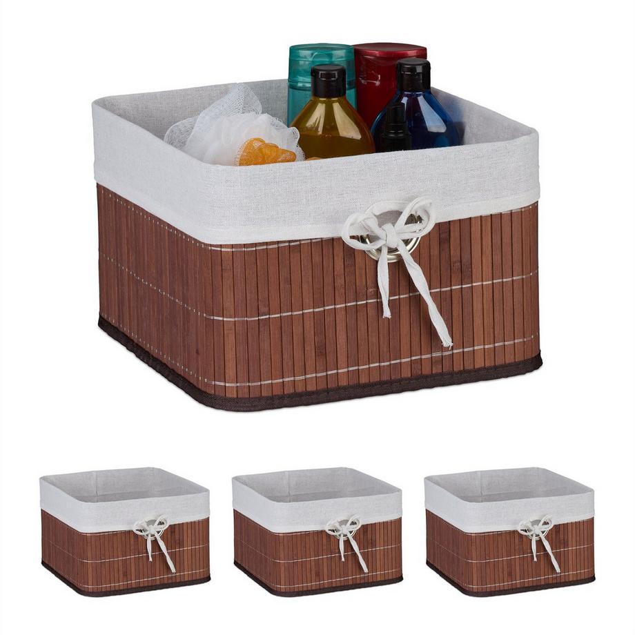 Set di cestini portaoggetti in bambù