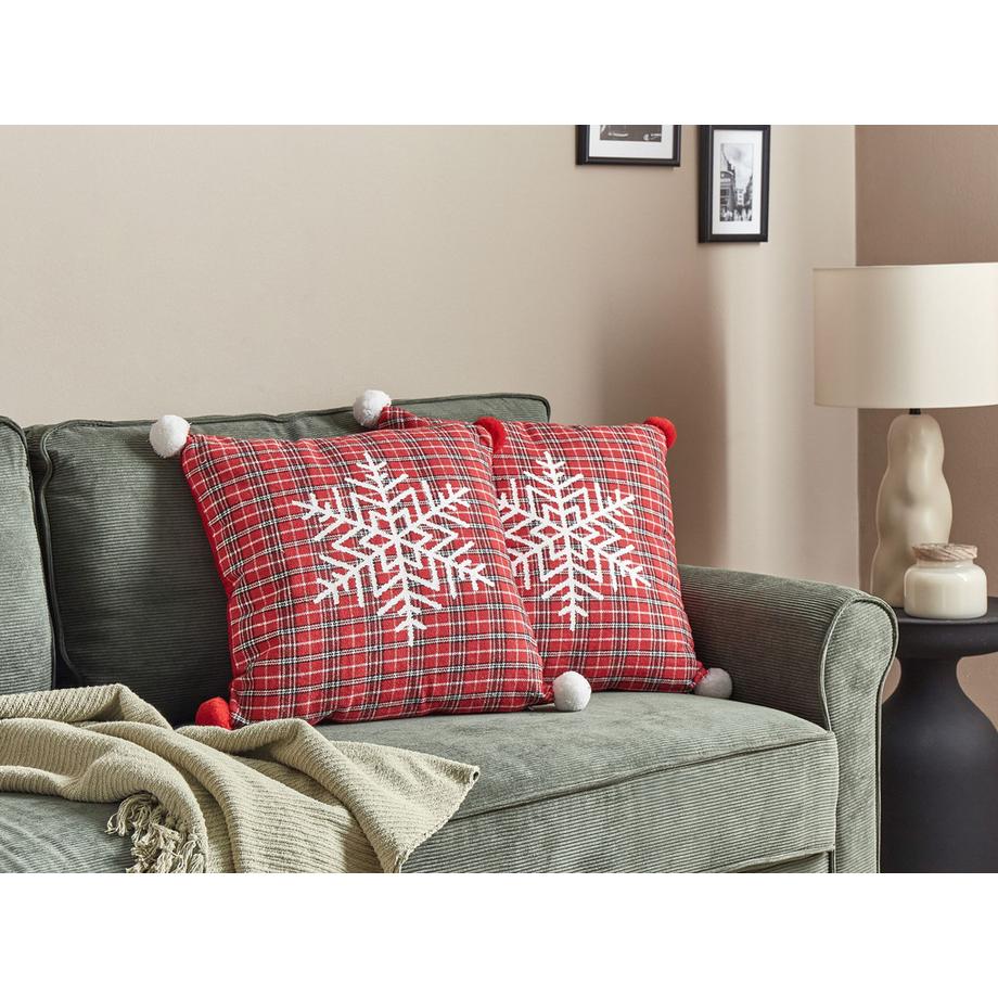 Beliani Dekokissen 2er Set aus Polyester Modern LONICERA  