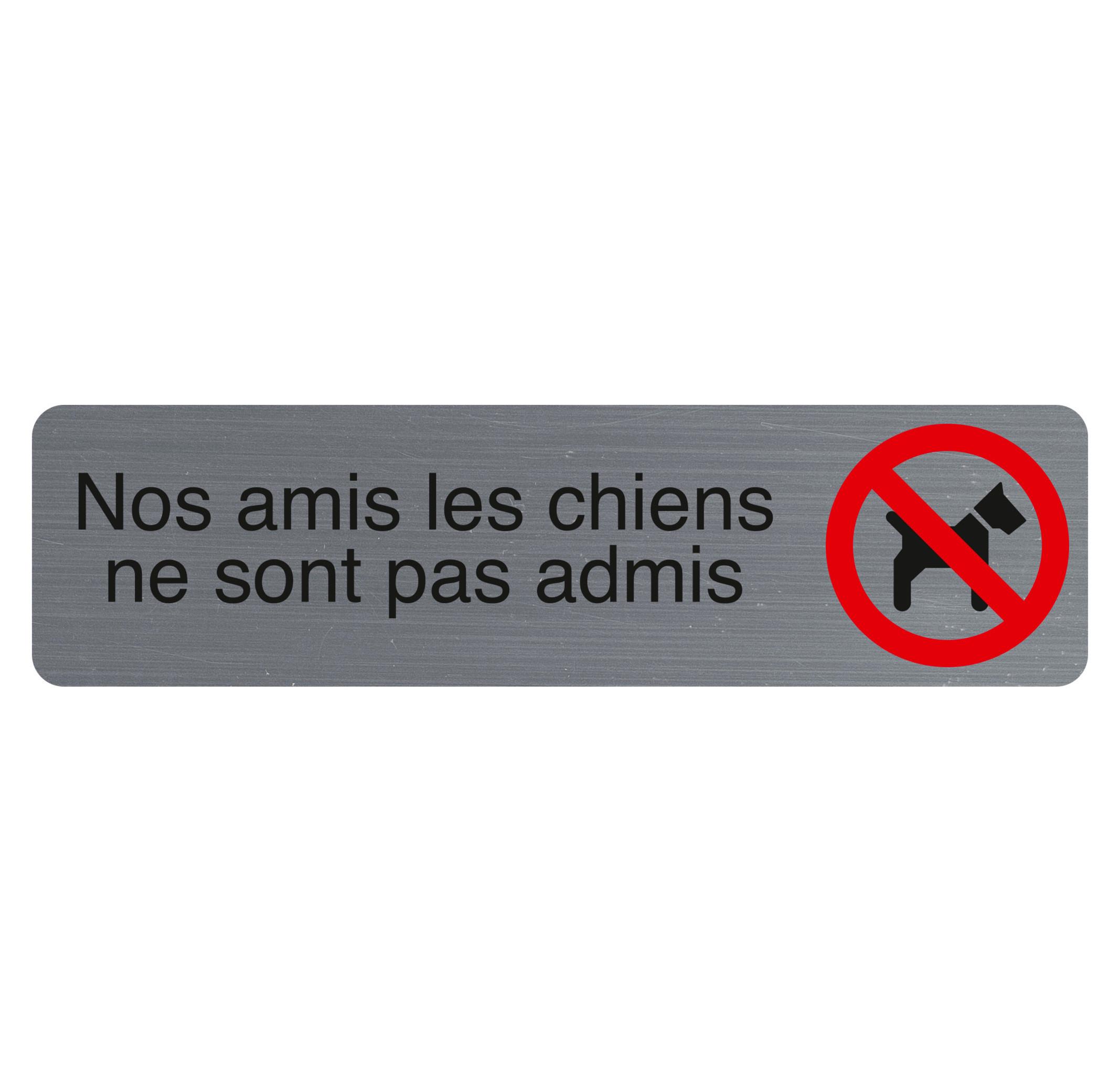 Exacompta Plaque adhésive imitation aluminium Nos amis les chiens 16,5X4,4 cm  