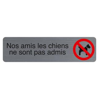 Exacompta Plaque adhésive imitation aluminium Nos amis les chiens 16,5X4,4 cm  