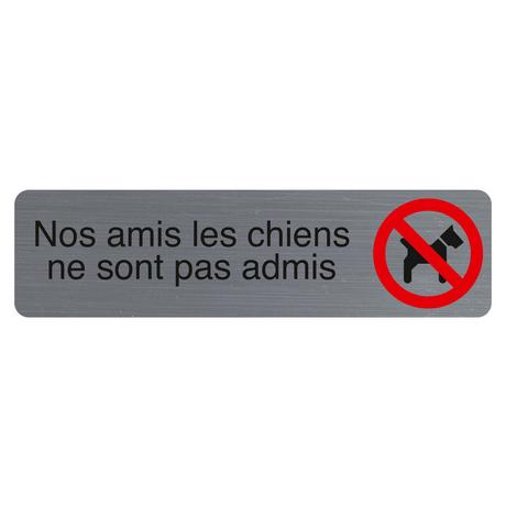 Exacompta Plaque adhésive imitation aluminium Nos amis les chiens 16,5X4,4 cm  