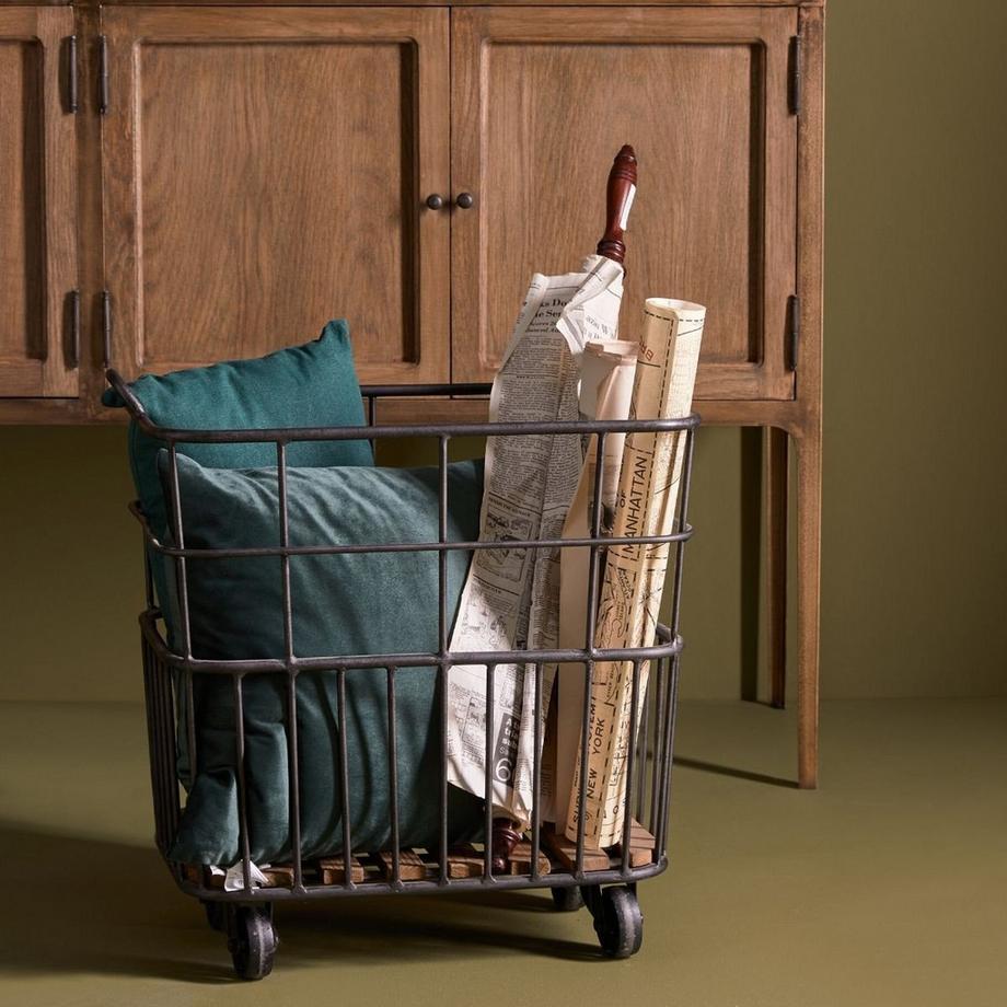 Calicosy Metallischer Rollenholzwagen  