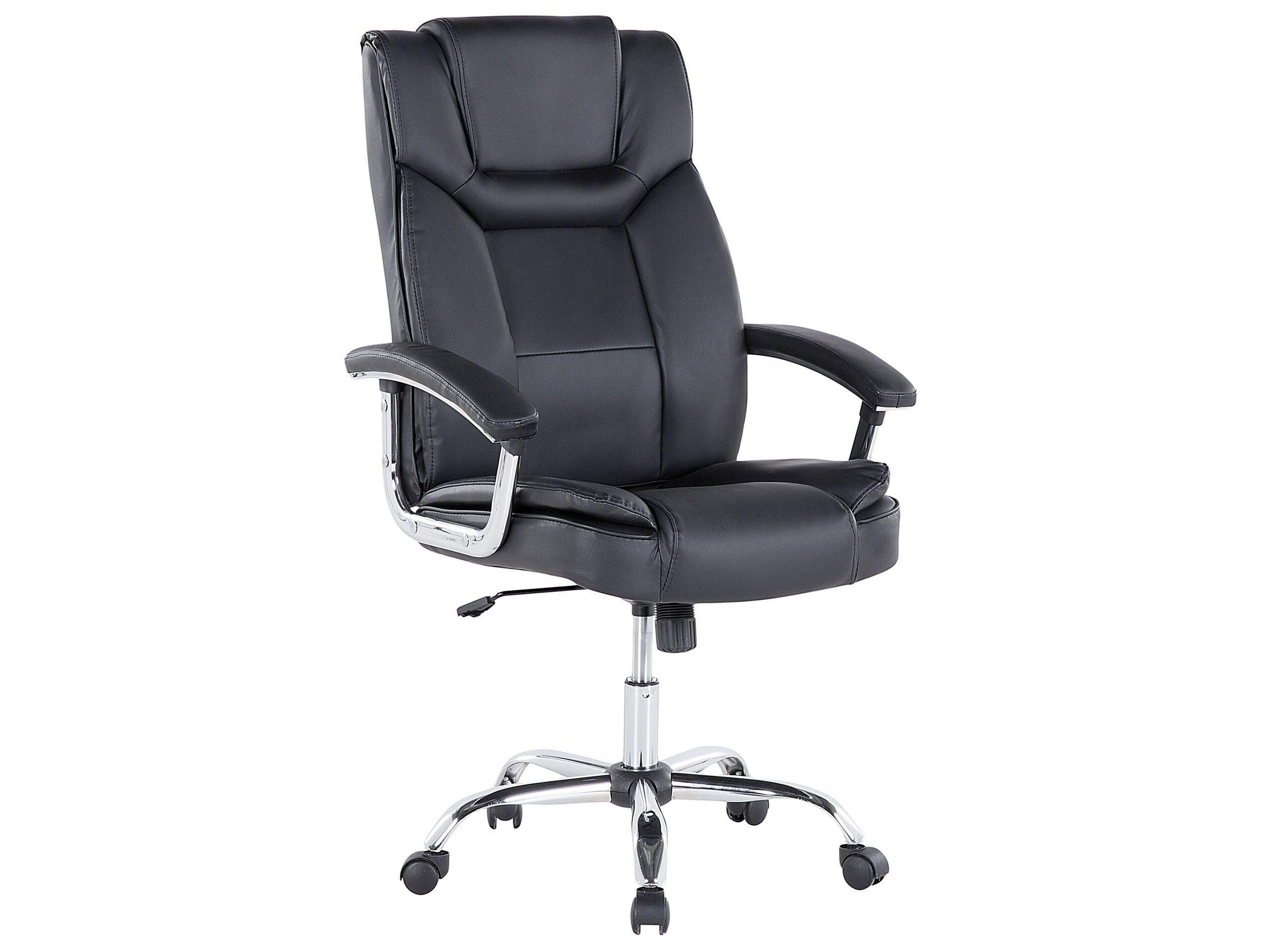 Beliani Fauteuil de bureau en Cuir PU Traditionnel ADVANCE  