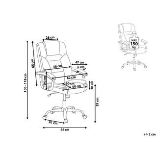 Beliani Fauteuil de bureau en Cuir PU Traditionnel ADVANCE  