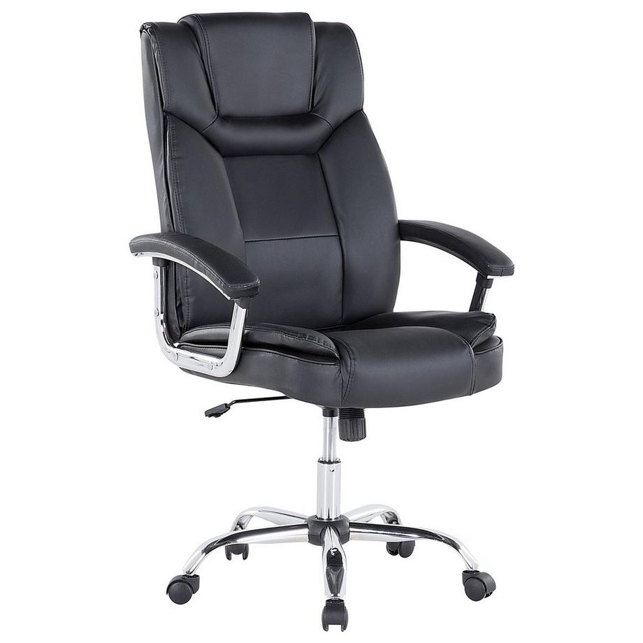 Beliani Fauteuil de bureau en Cuir PU Traditionnel ADVANCE  
