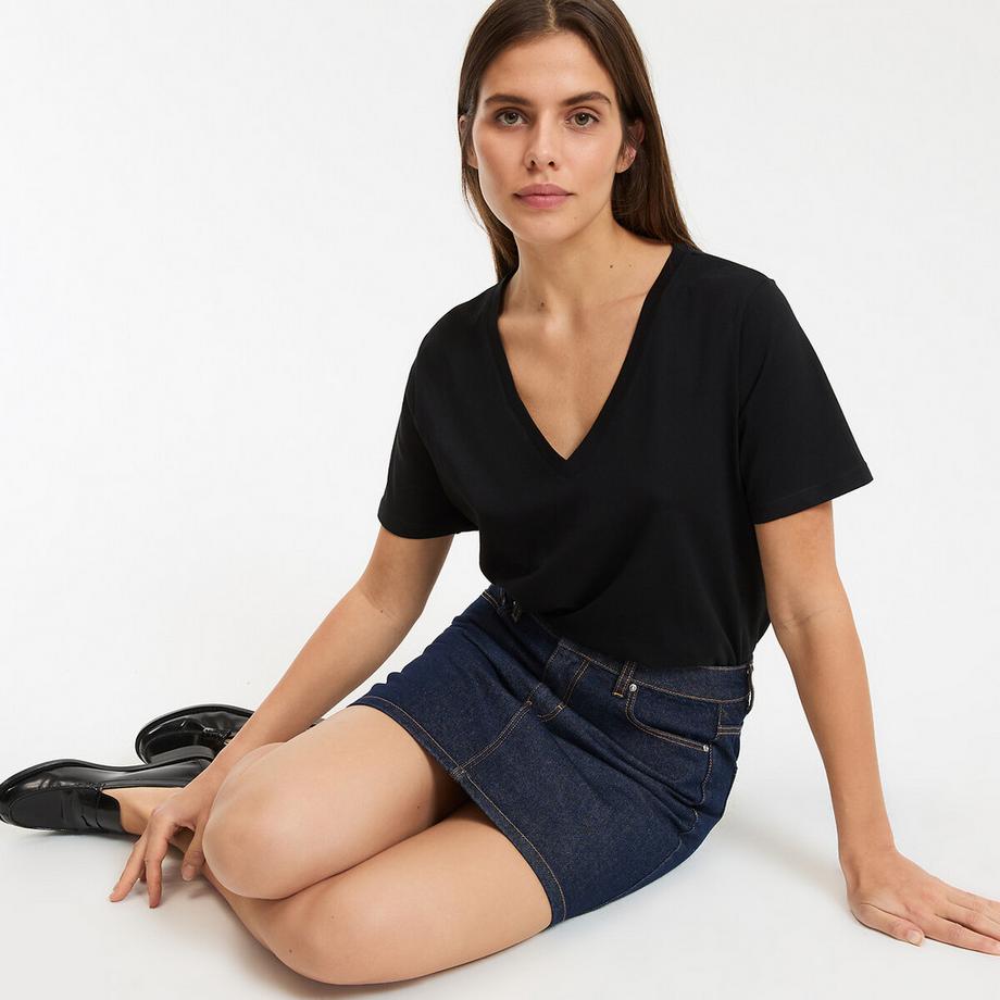 La Redoute Collections T-Shirt V-Ausschnitt  