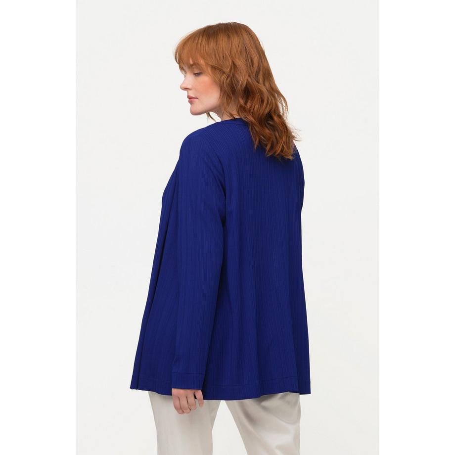Ulla Popken Cardigan Ouvert Col Châle Côtelé Slinky  
