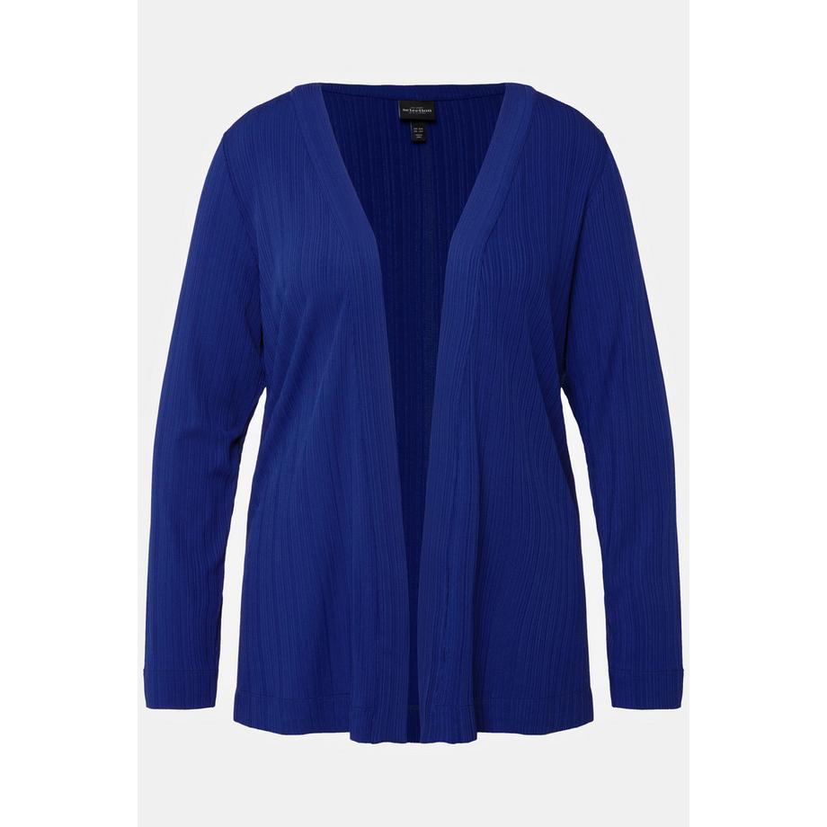 Ulla Popken Cardigan Ouvert Col Châle Côtelé Slinky  