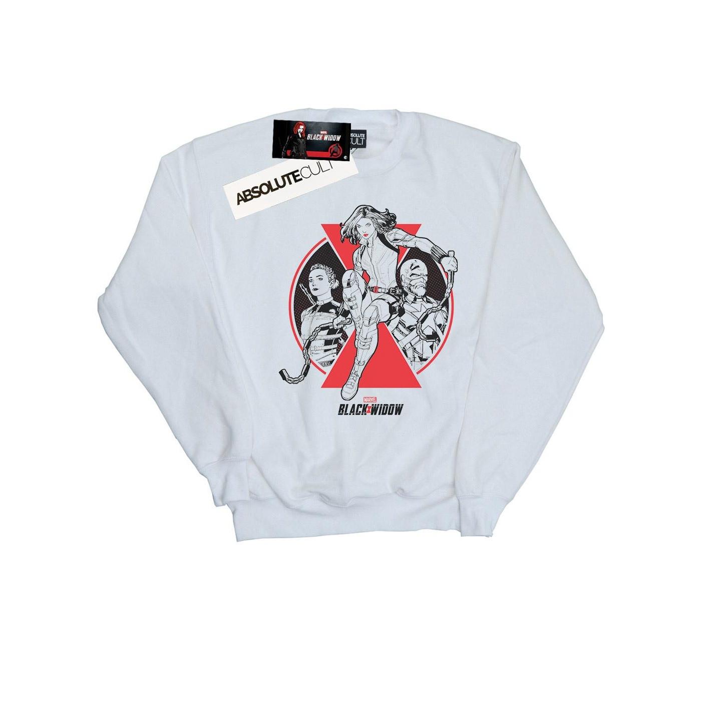 Image of Black Widow Movie Character Badge Sweatshirt Damen Weiss XL