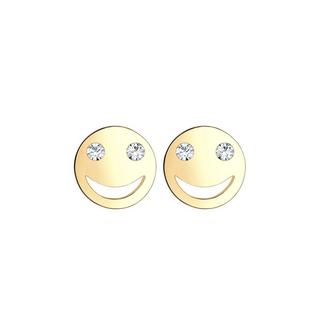 Elli  Boucles d'Oreilles Femmes Clous D'oreilles Smile Visage Avec Cristal 