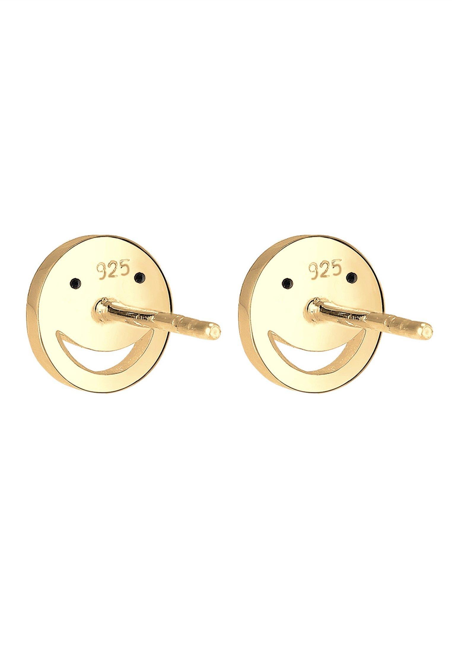 Elli  Boucles d'Oreilles Femmes Clous D'oreilles Smile Visage Avec Cristal 