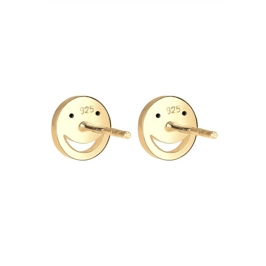 Elli  Boucles d'Oreilles Femmes Clous D'oreilles Smile Visage Avec Cristal 