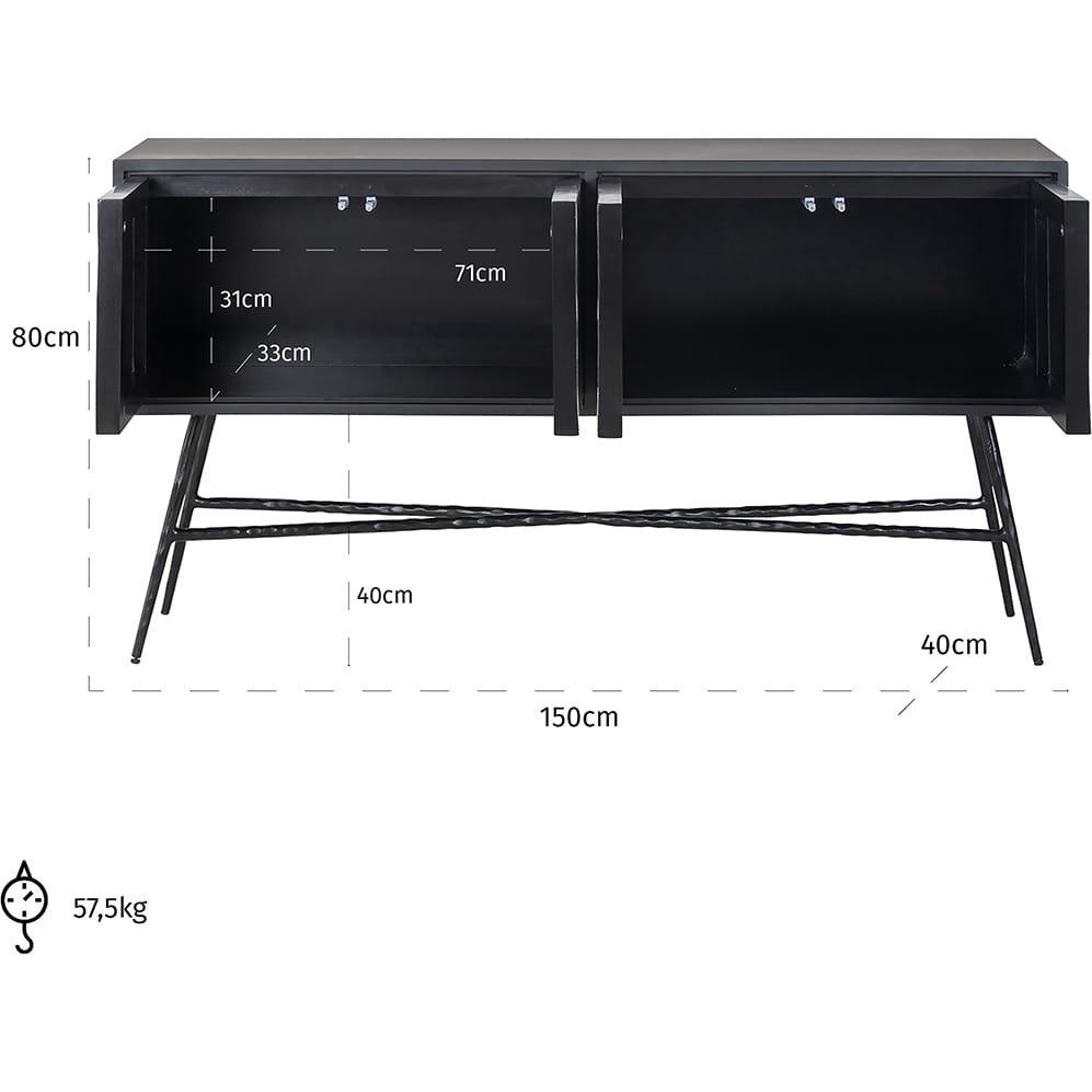 mutoni Table console Rostelli marbre manguier 150x40  