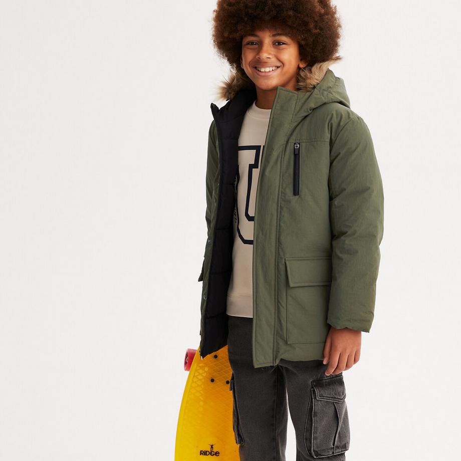 La Redoute Collections  Parka réversible à capuche bord imitation fourrure 