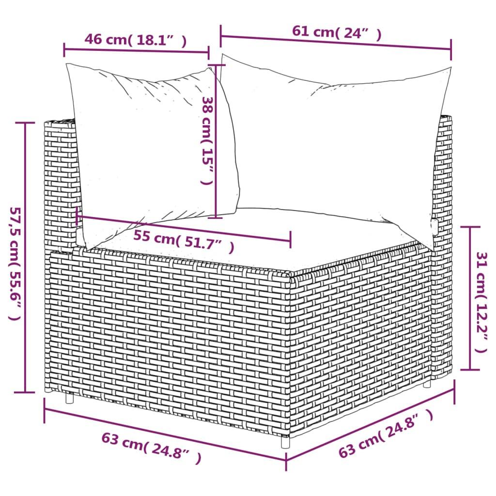 VidaXL Canapé d'angle rotin synthétique  