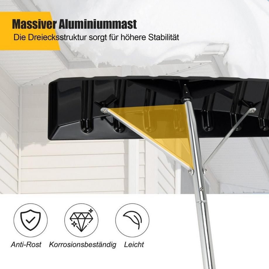 Northix  Pelle à neige en aluminium 148-608 cm avec manche antidérapant et lame en plastique argenté 