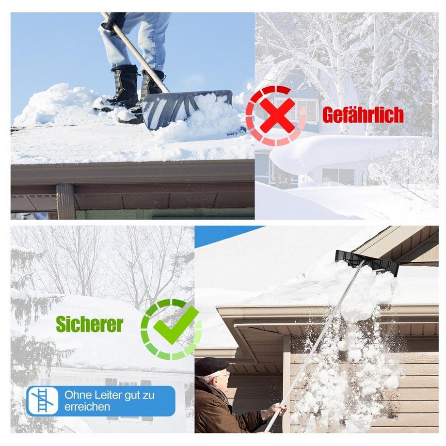 Northix  Pelle à neige en aluminium 148-608 cm avec manche antidérapant et lame en plastique argenté 