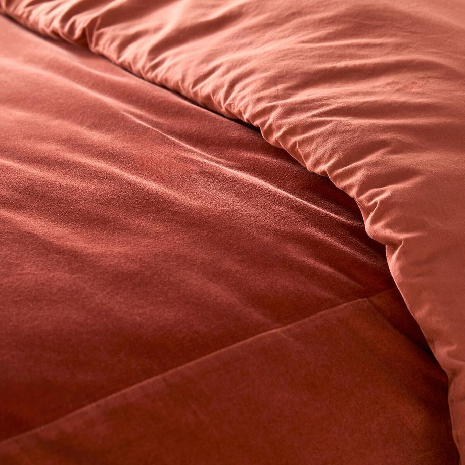 La Redoute Intérieurs Noria Zweiseitiger Velours Baumwolle Bettdeckenbezug  