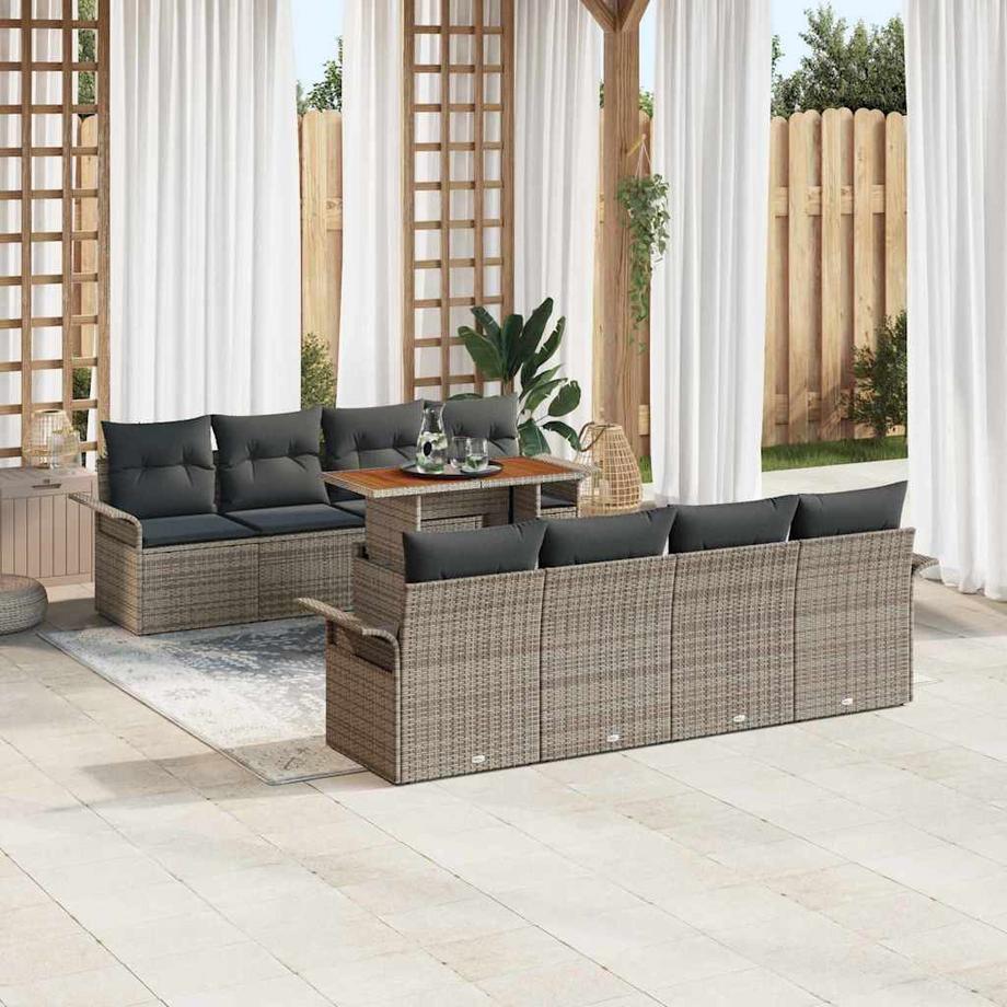 VidaXL Ensemble de jardin poly rattan  