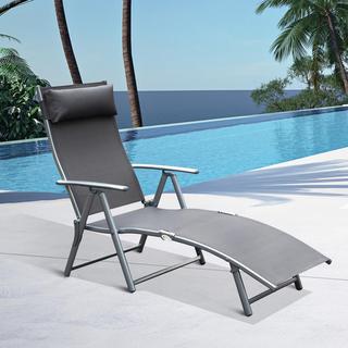 Outsunny Chaise longue de plage  