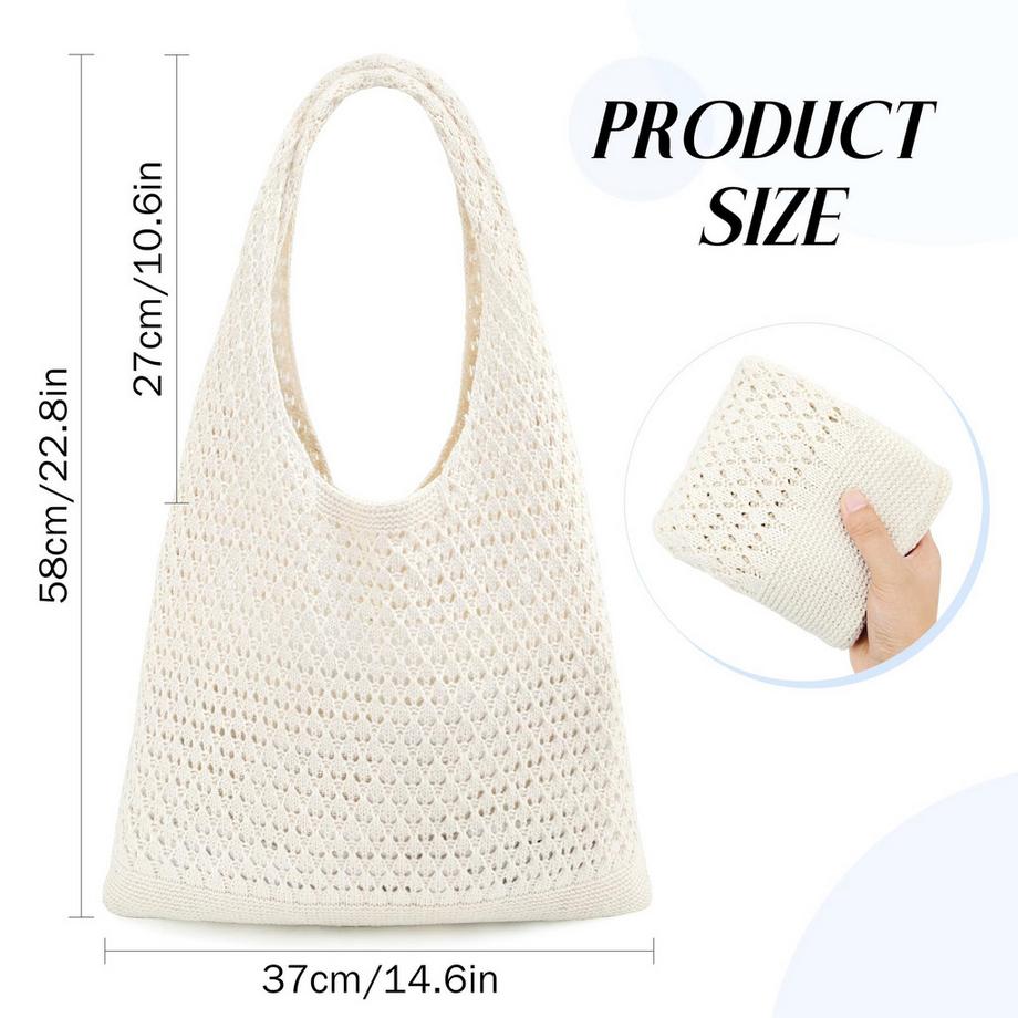 Only-bags.store Gestrickte Strandtasche für Sommerreisen  