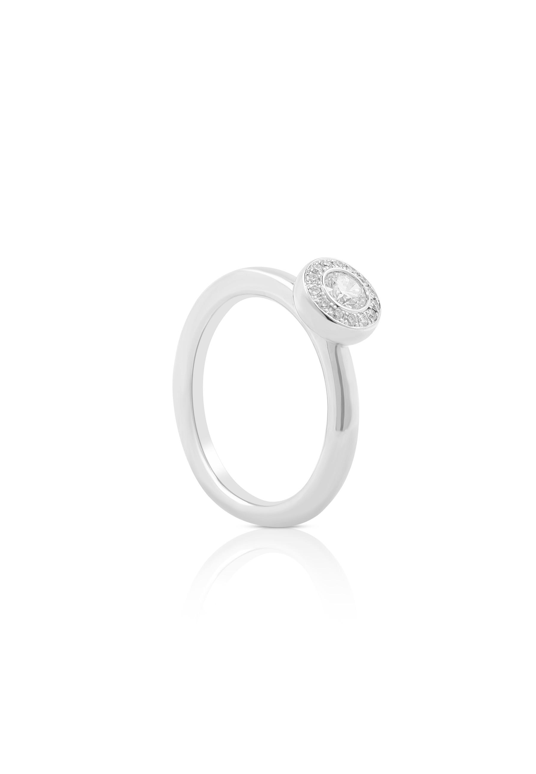 Image of Ring Diamant 0.25ct. Weissgold 750 Damen Silber 54