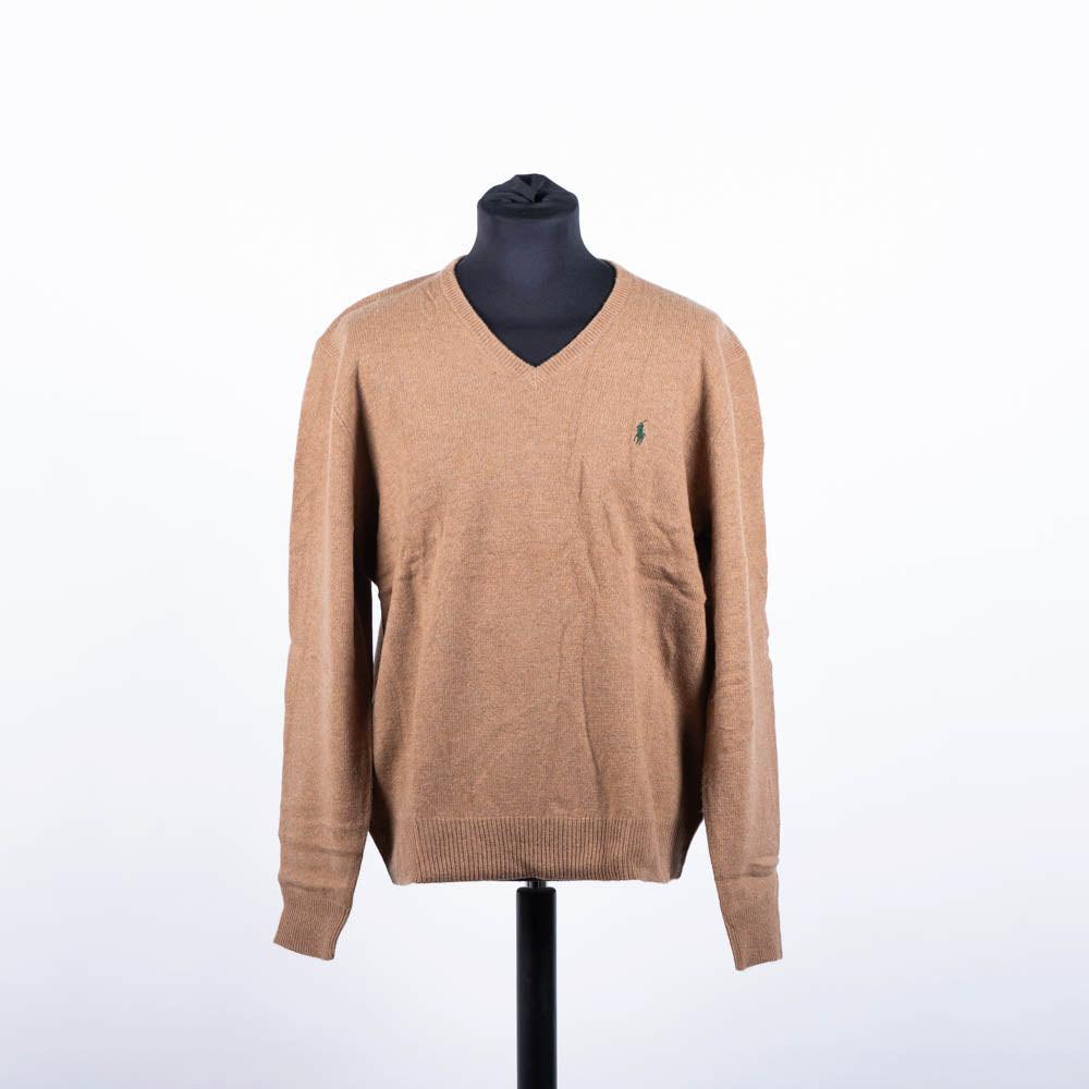 Image of Slim-fit Pullover Mit V-ausschnitt Unisex Beige XL