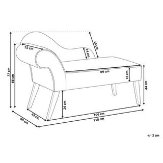 Beliani Chaise longue versione sinistra en Velluto Moderno BIARRITZ  