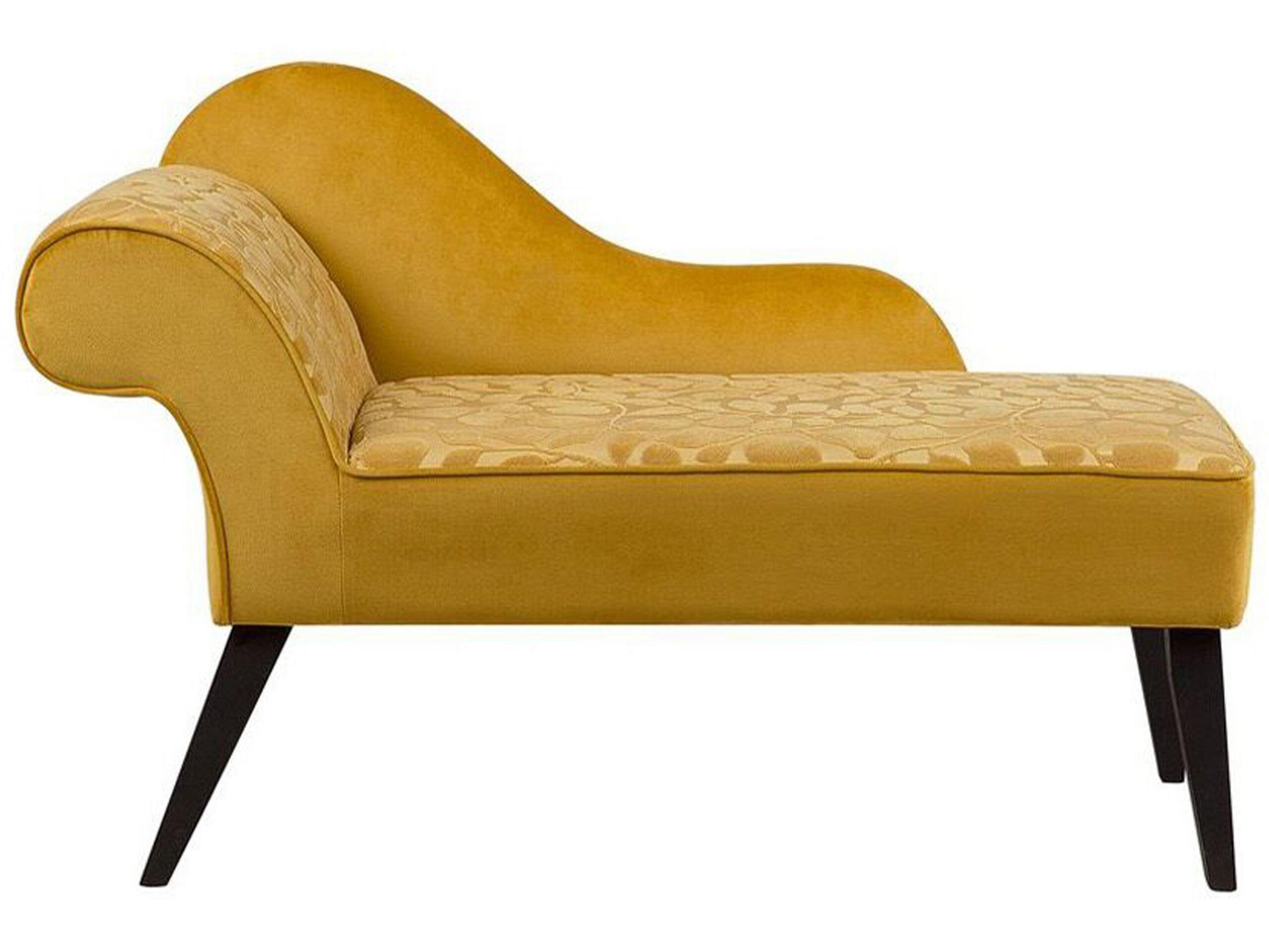 Beliani Chaise longue versione sinistra en Velluto Moderno BIARRITZ  