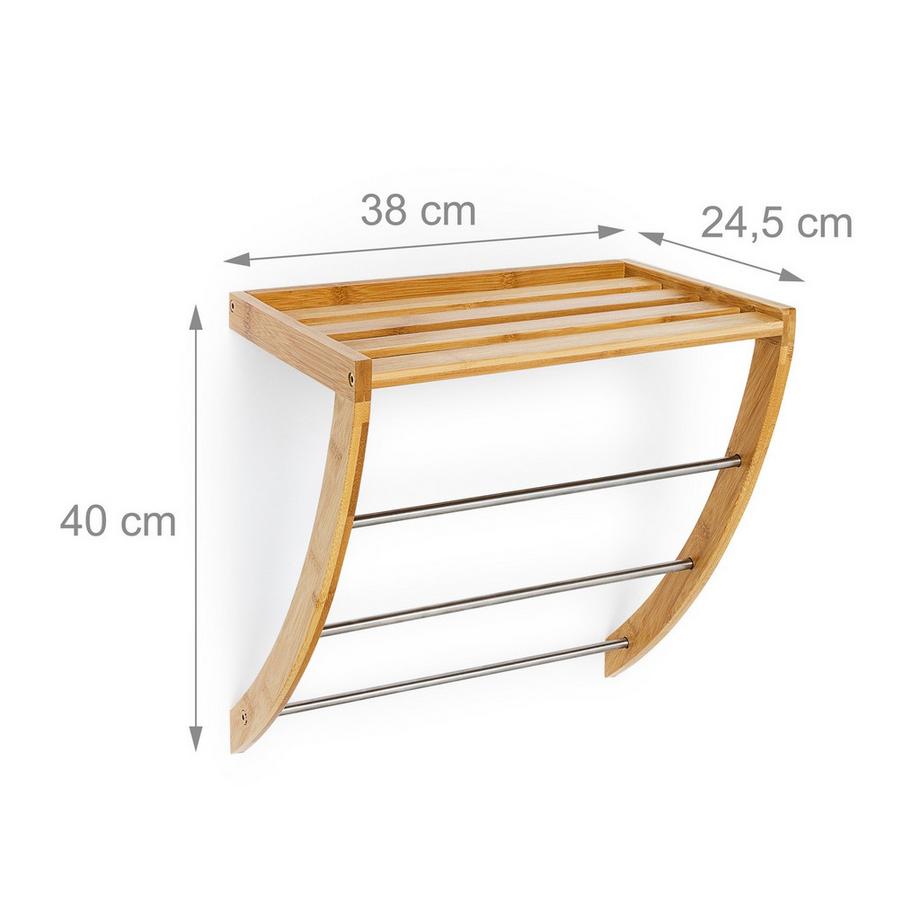 B2X Mensola da bagno in bambù e cromo  