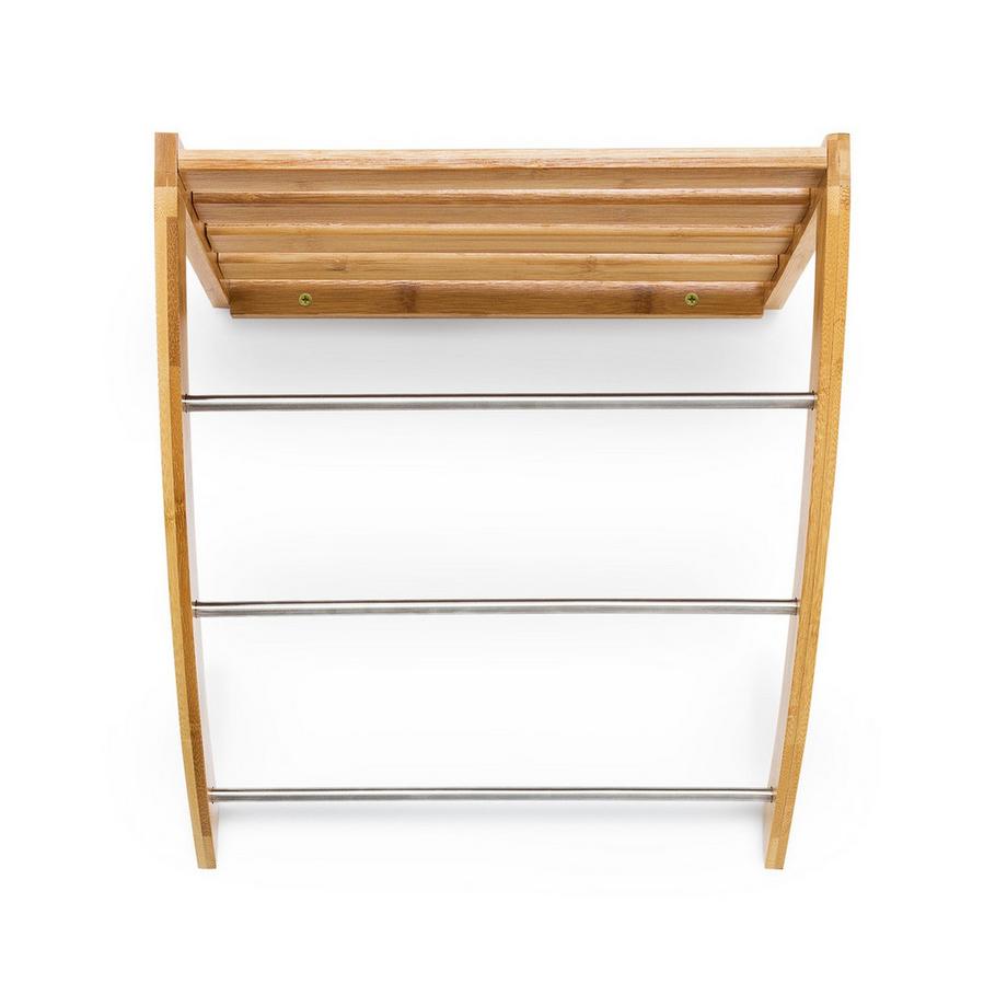 B2X Mensola da bagno in bambù e cromo  