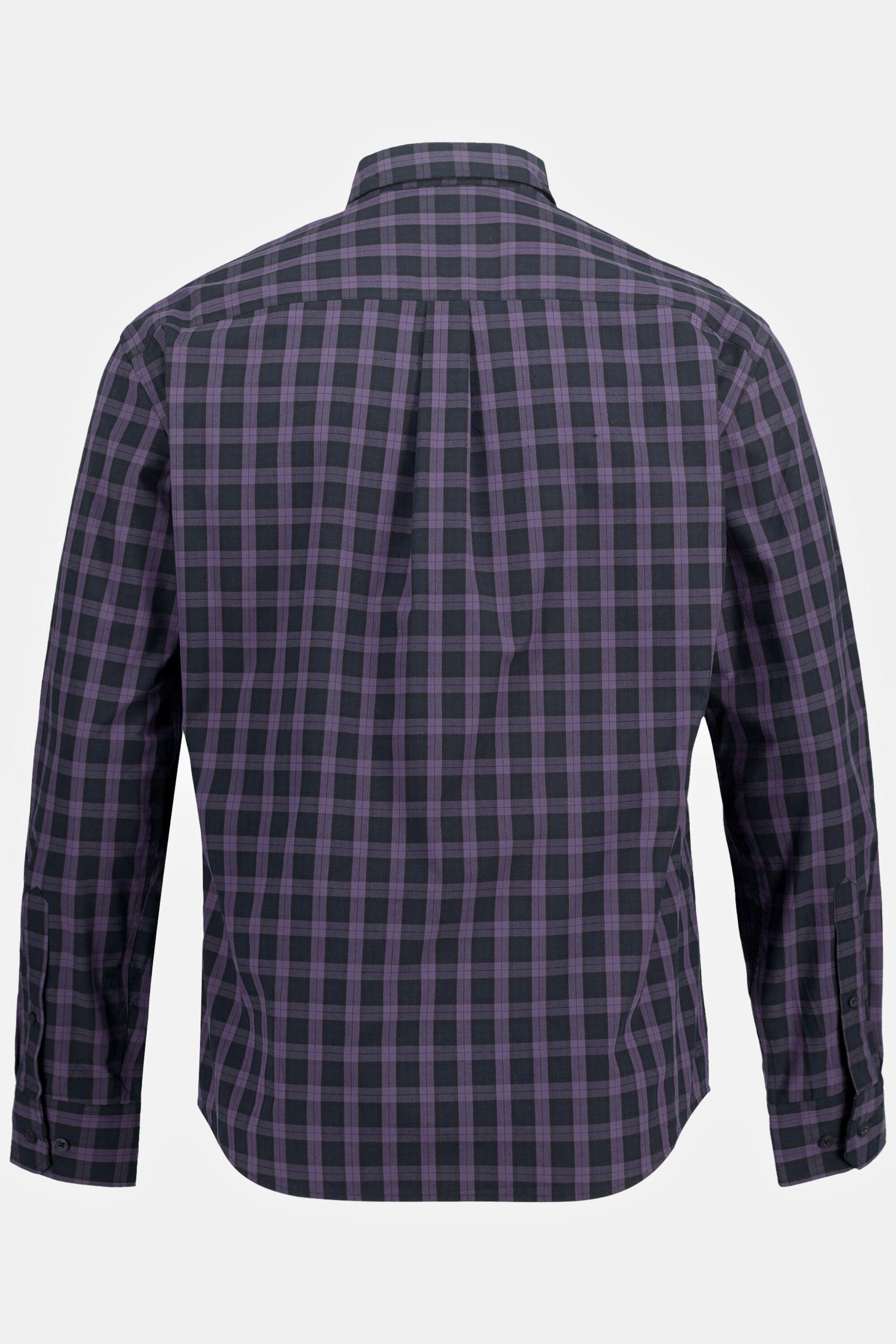 JP1880  Camicia a quadri dalla vestibilità moderna con maniche lunghe e colletto button-down 