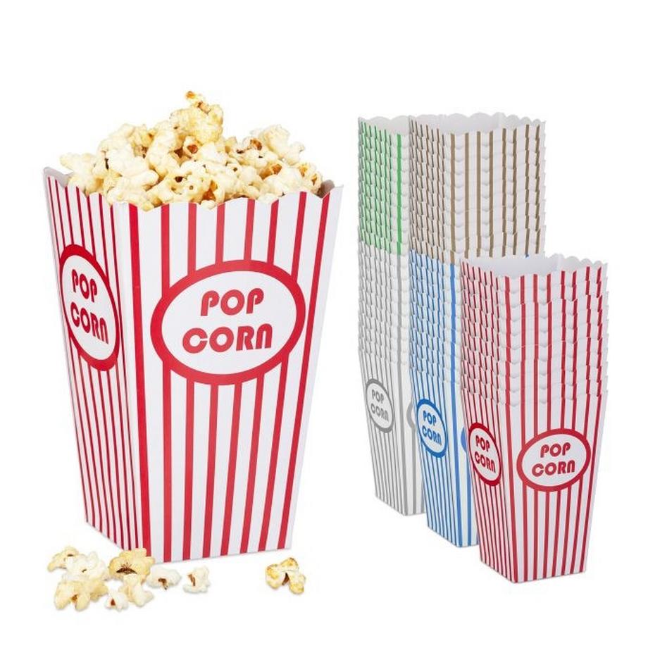 B2X  Sachets de pop-corn, 50 pièces, 5 couleurs 