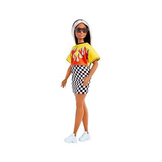 Barbie  Fashionistas Puppe mit Flamin Top & kariertem Rock 