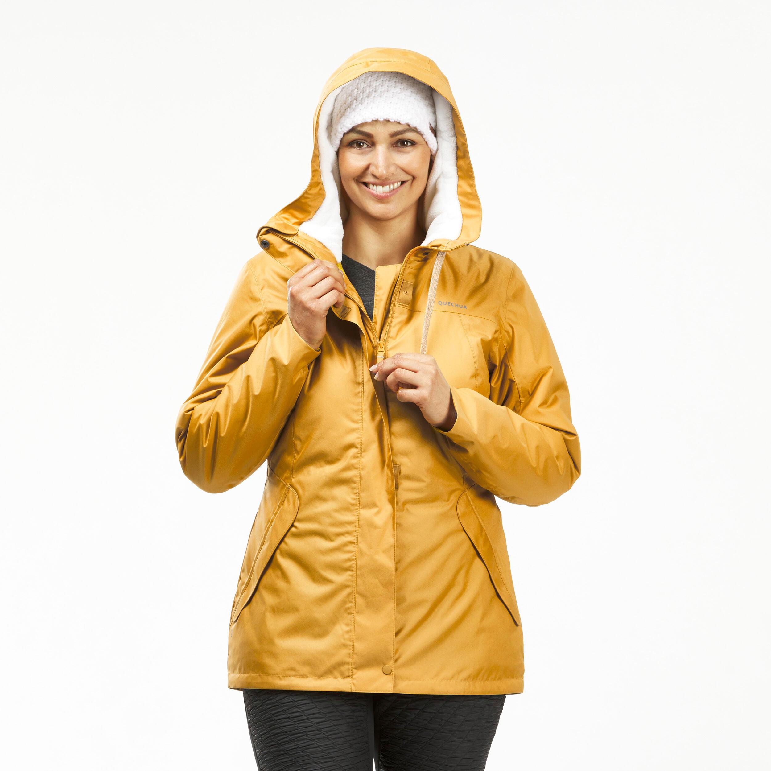 Image of Winterjacke Bis -10°c Wasserdicht Winterwandern - Sh500 Damen Gelbgold 52/2XL