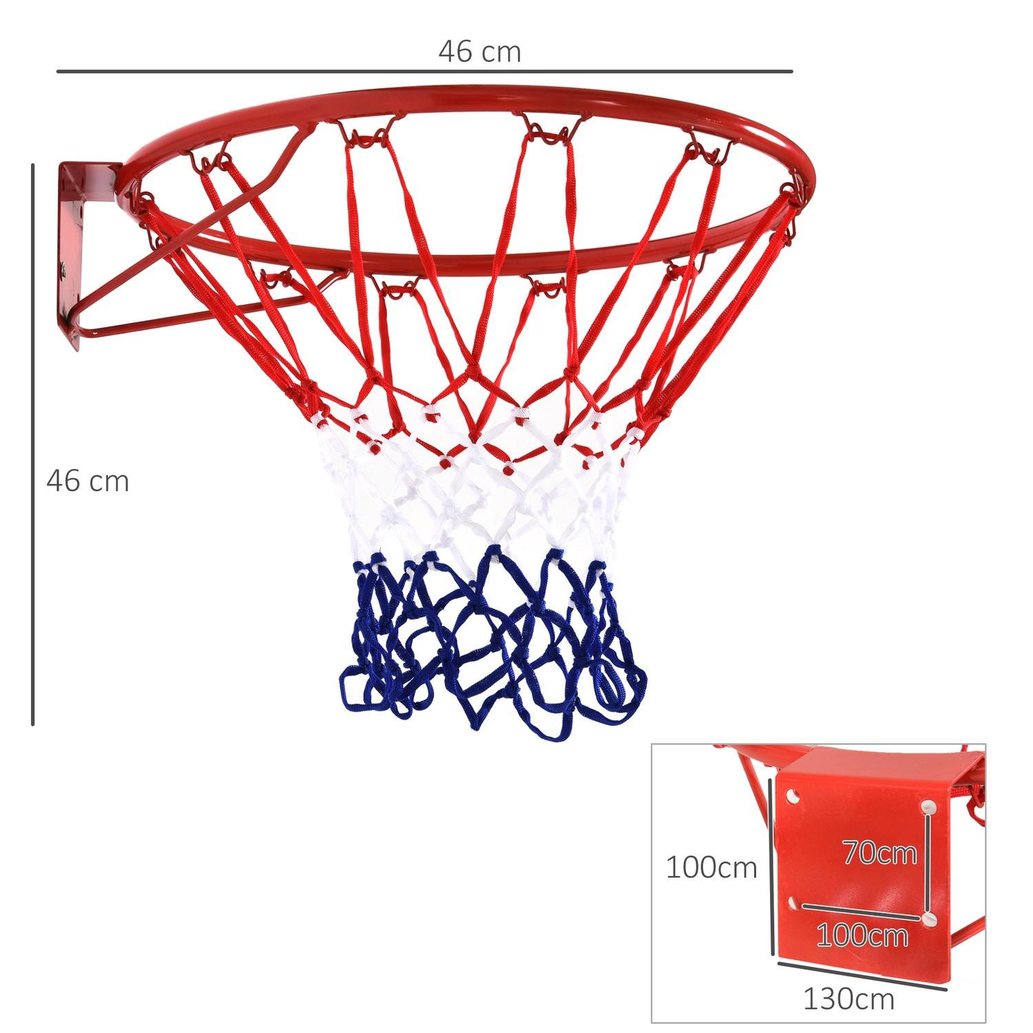 Northio  Rete basket Canestro basket con rete, tubo acciaio+nylon, rosso+blu+bianco, ø46 cm 