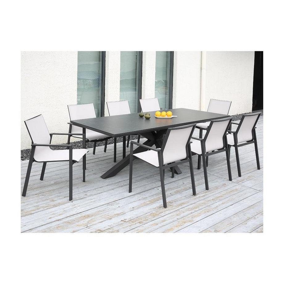 Vente-unique Gartensessel 2erSet stapelbar Aluminium Textilene VALERA  