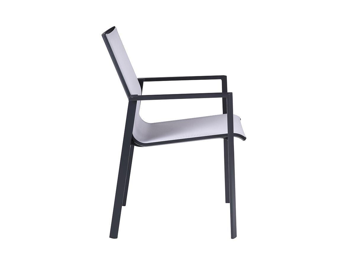 Vente-unique Lot de 2 fauteuils de jardin empilables en aluminium textilène clair etVALERA  