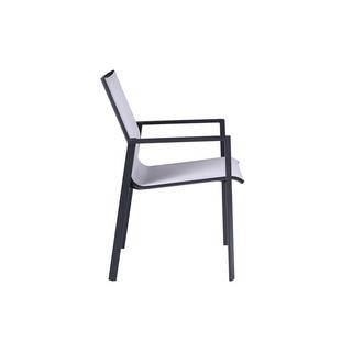 Vente-unique Lot de 2 fauteuils de jardin empilables en aluminium textilène clair etVALERA  