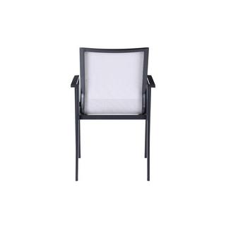 Vente-unique Lot de 2 fauteuils de jardin empilables en aluminium textilène clair etVALERA  