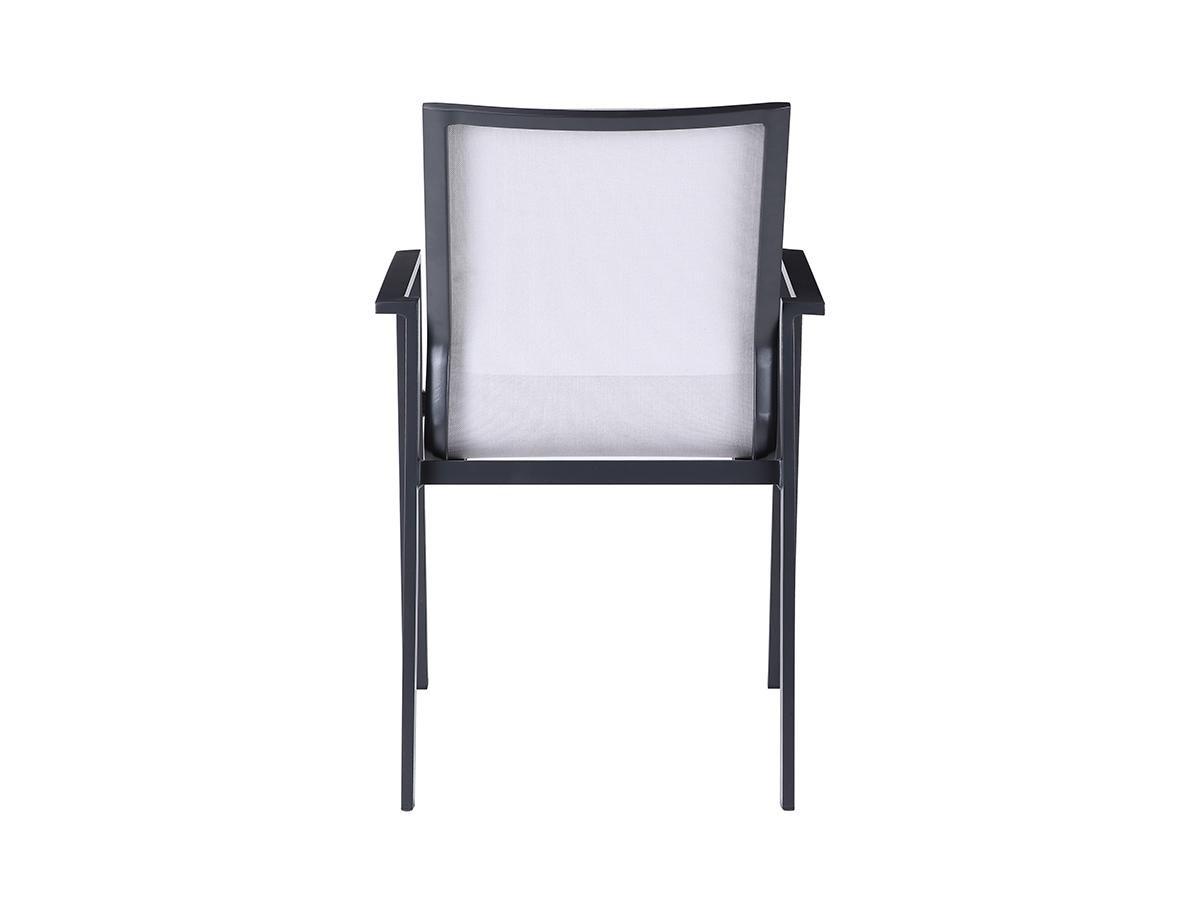 Vente-unique Lot de 2 fauteuils de jardin empilables en aluminium textilène clair etVALERA  