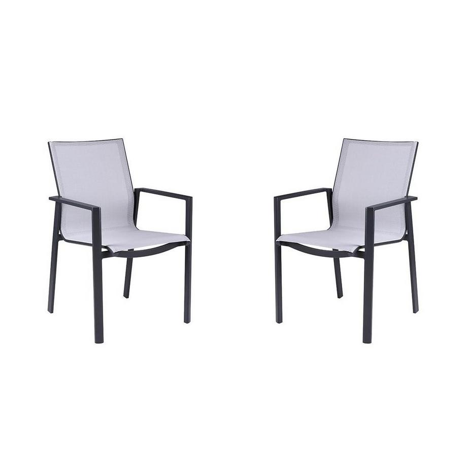 Gartensessel 2erSet stapelbar Aluminium Textilene VALERA